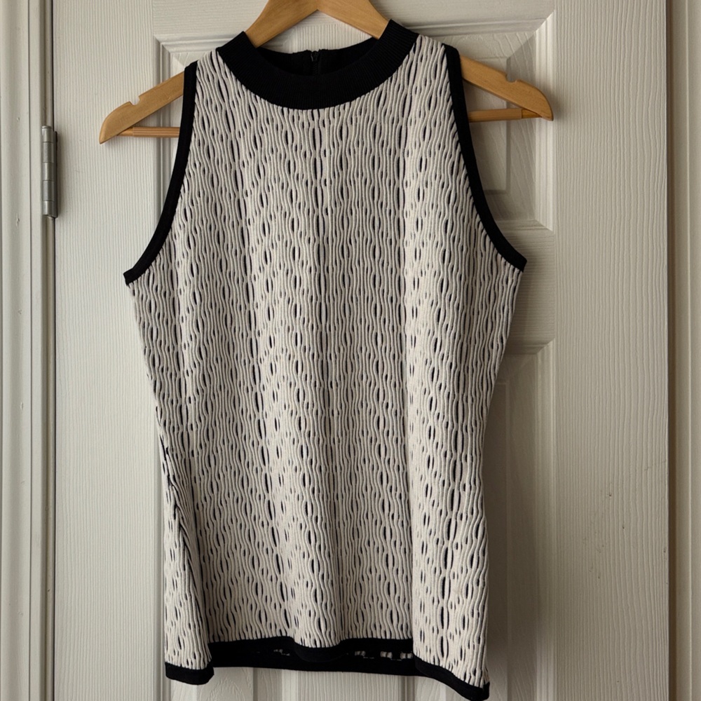 Black and White Sleeveless Top